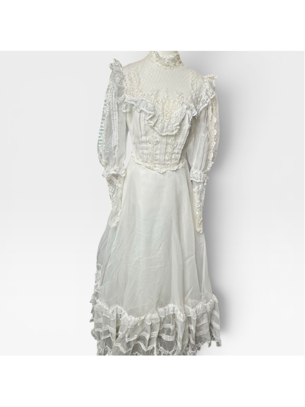 Vintage Eve of Milady Victorian Lace Wedding Dress Gunne Sax Style prairie goth